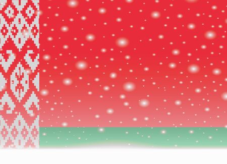 belarus flag on christmas backgroundのイラスト素材