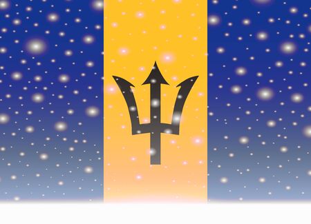 barbados flag on christmas backgroundのイラスト素材
