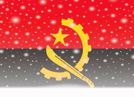 angola flag on christmas backgroundのイラスト素材