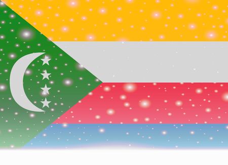 comoros flag on christmas backgroundのイラスト素材