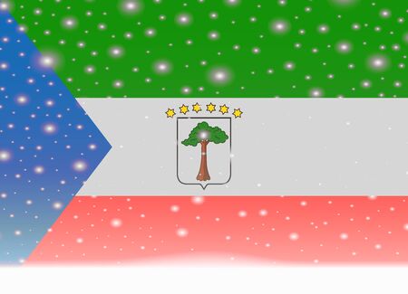 equatorial guinea flag on christmas backgroundのイラスト素材