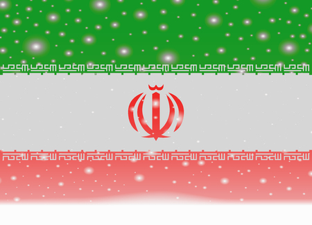 iran flag on christmas backgroundのイラスト素材