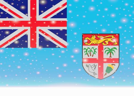 fiji flag on christmas backgroundのイラスト素材