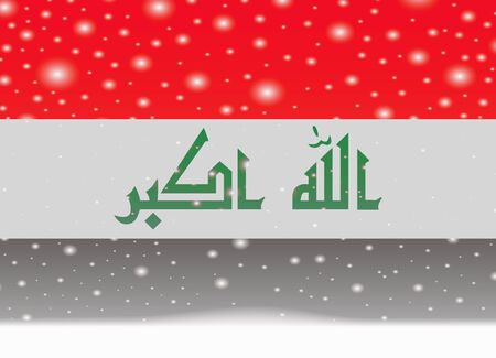 iraq flag on christmas backgroundのイラスト素材
