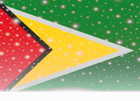 guyana flag on christmas backgroundのイラスト素材