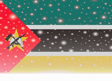 Mozambique flag on christmas backgroundのイラスト素材