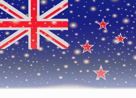New zealand flag on christmas backgroundのイラスト素材