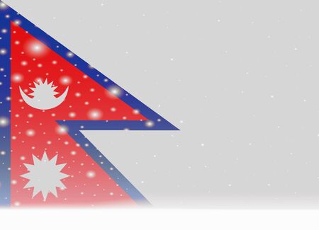 Nepal flag on christmas backgroundのイラスト素材