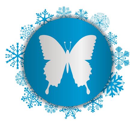 Butterfly fly Christmas icon.のイラスト素材