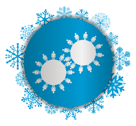 Two worlds Christmas icon.のイラスト素材