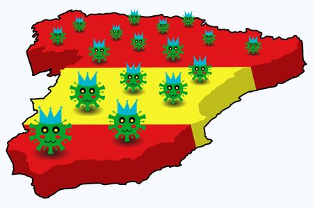 Coronavirus in Spain (Covid-19)のイラスト素材