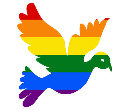 dove LGBT flag. gay, lesbian, bisexual and transgender icon vectorのイラスト素材