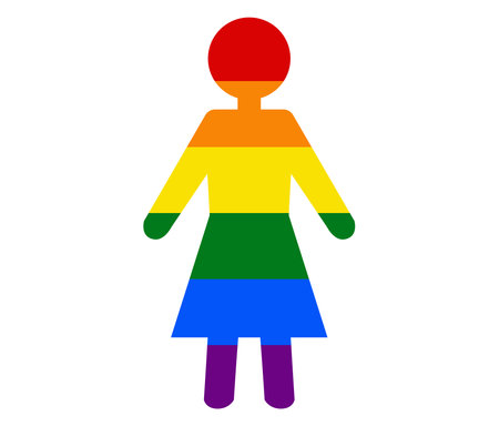 icon female LGBT flag. gay, lesbian, bisexual and transgender icon vectorのイラスト素材