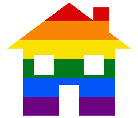 house LGBT flag. gay, lesbian, bisexual and transgender icon vectorのイラスト素材