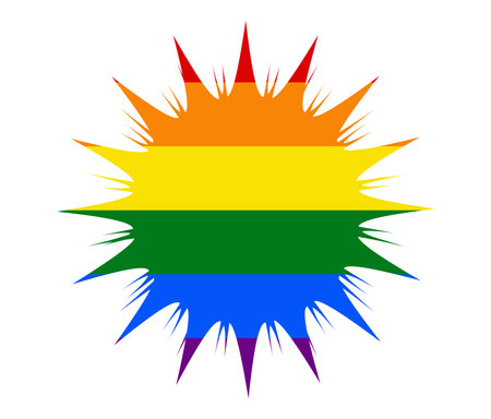 sun LGBT flag. gay, lesbian, bisexual and transgender icon vectorのイラスト素材