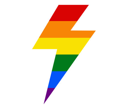 lightning LGBT flag. gay, lesbian, bisexual and transgender icon vectorのイラスト素材