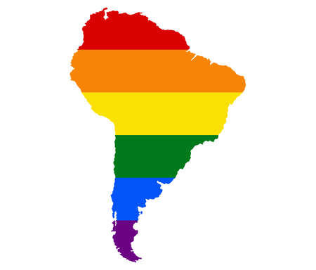 south america LGBT flag. gay, lesbian, bisexual and transgender icon vectorのイラスト素材