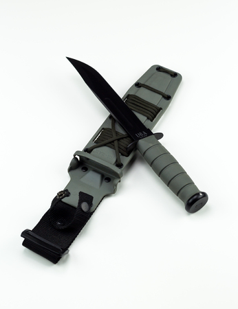 military combat knife cross pattern ka-bar editorial wide cropのeditorial素材