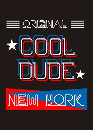 new york cool dude, t-shirt print poster vectorのイラスト素材