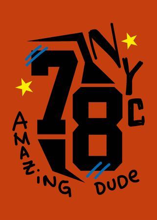 new york amazing dude, t-shirt designのイラスト素材