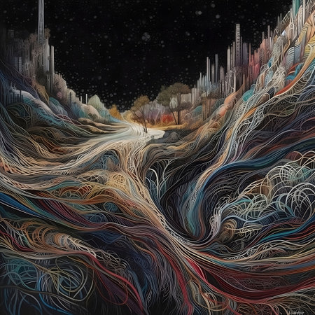 Abstract background with the image of the city in the style of surrealismの素材