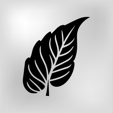 leaf silhouette vector black and whiteのイラスト素材