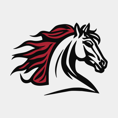 horse head logo design mascot vectorのイラスト素材