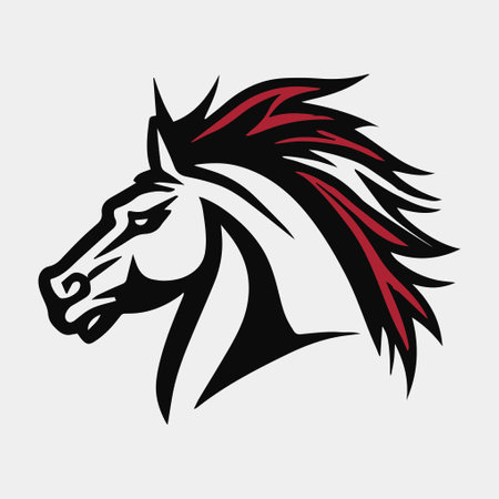 horse head logo design mascot vectorのイラスト素材