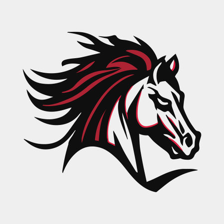 horse head logo design mascot vectorのイラスト素材