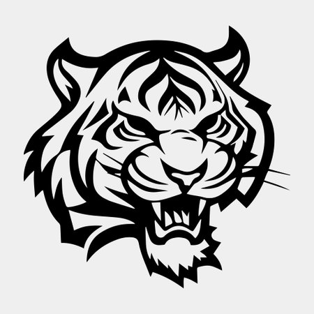 tiger head tattoo logo mascot designのイラスト素材