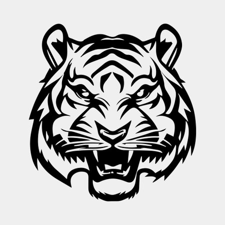 tiger head tattoo logo mascot designのイラスト素材
