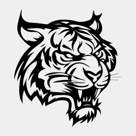 tiger head tattoo logo mascot designのイラスト素材