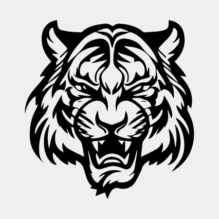 tiger head tattoo logo mascot designのイラスト素材