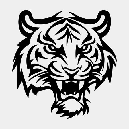 tiger head tattoo logo mascot designのイラスト素材