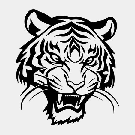 tiger head tattoo logo mascot designのイラスト素材