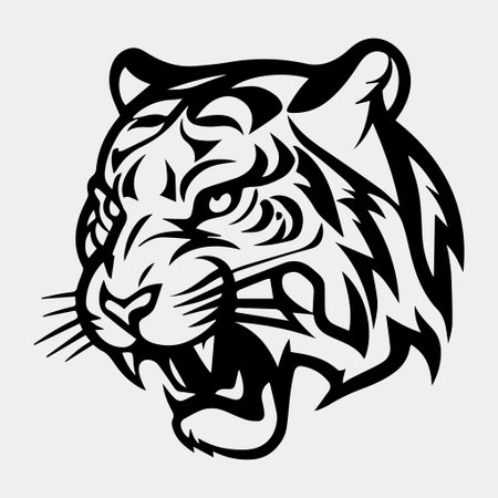 tiger head tattoo logo mascot designのイラスト素材