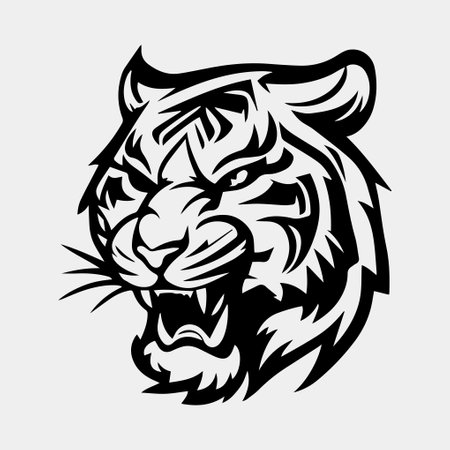 tiger head tattoo logo mascot designのイラスト素材