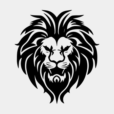lion head mascot logo vector designのイラスト素材