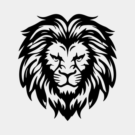 lion head mascot logo vector designのイラスト素材