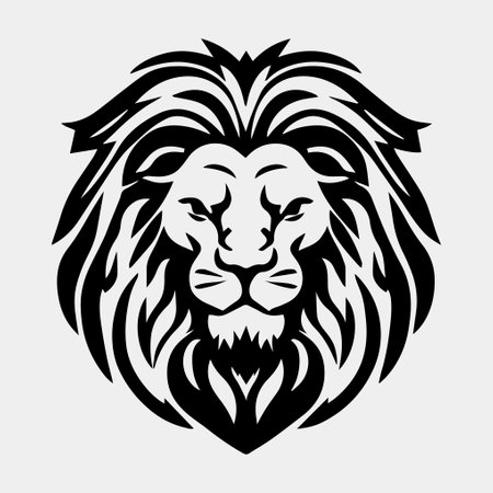 lion head mascot logo vector designのイラスト素材