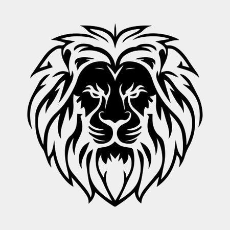 lion head mascot logo vector designのイラスト素材