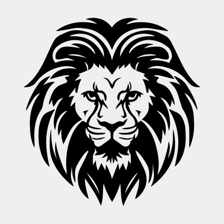 lion head mascot logo vector designのイラスト素材