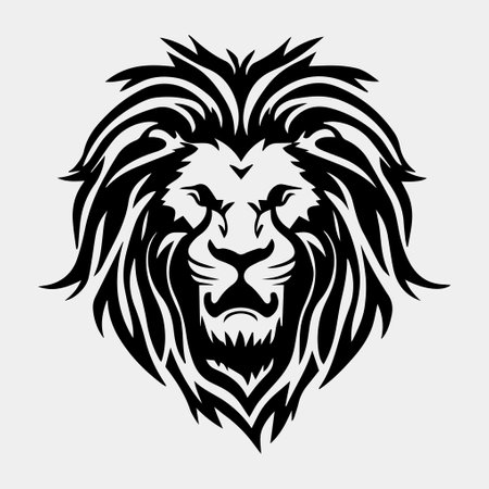 lion head mascot logo vector designのイラスト素材