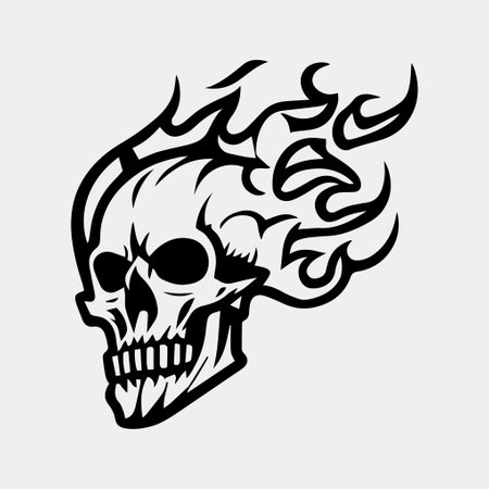 a flaming tattoo design vectorのイラスト素材