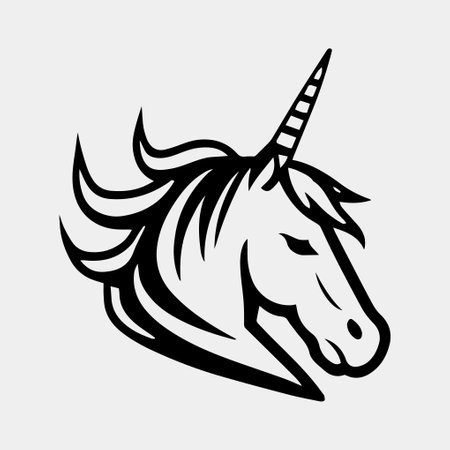 Unicorn Mascot Logo Design Template Inspiration, Vector Illustration.のイラスト素材