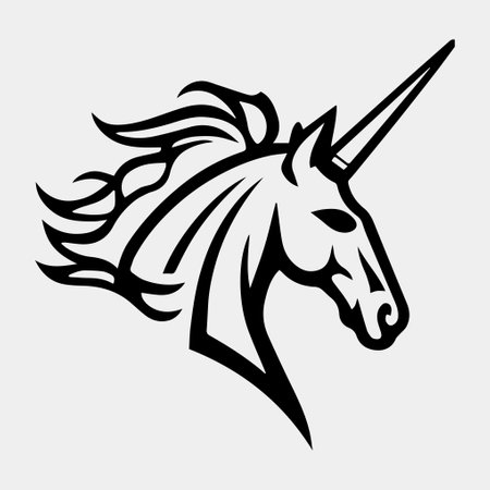 Unicorn Mascot Logo Design Template Inspiration, Vector Illustration.のイラスト素材