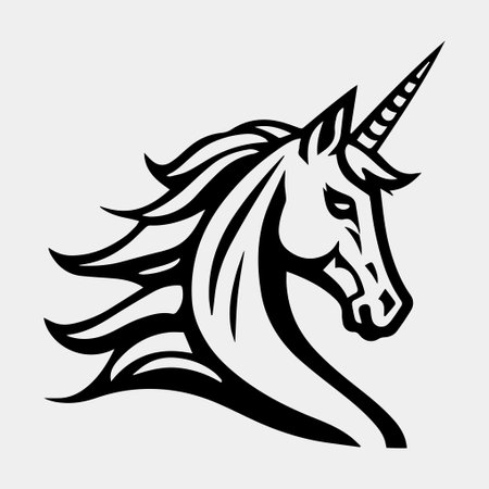 Unicorn Mascot Logo Design Template Inspiration, Vector Illustration.のイラスト素材