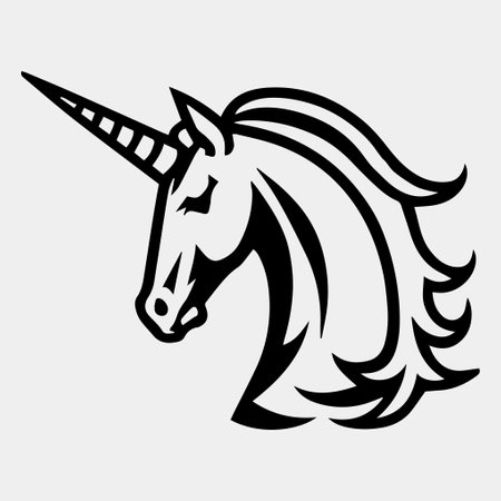 Unicorn Mascot Logo Design Template Inspiration, Vector Illustration.のイラスト素材