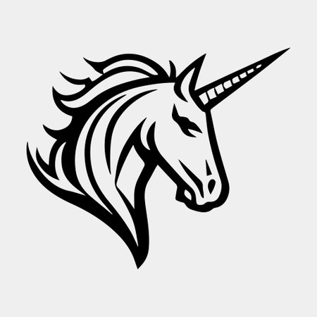 Unicorn Mascot Logo Design Template Inspiration, Vector Illustration.のイラスト素材