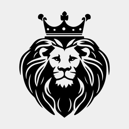 Head of a lion with a crown vector logoのイラスト素材